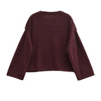Women's Chunky Knit Sweater with Relaxed Fit and Wide Crew Neck