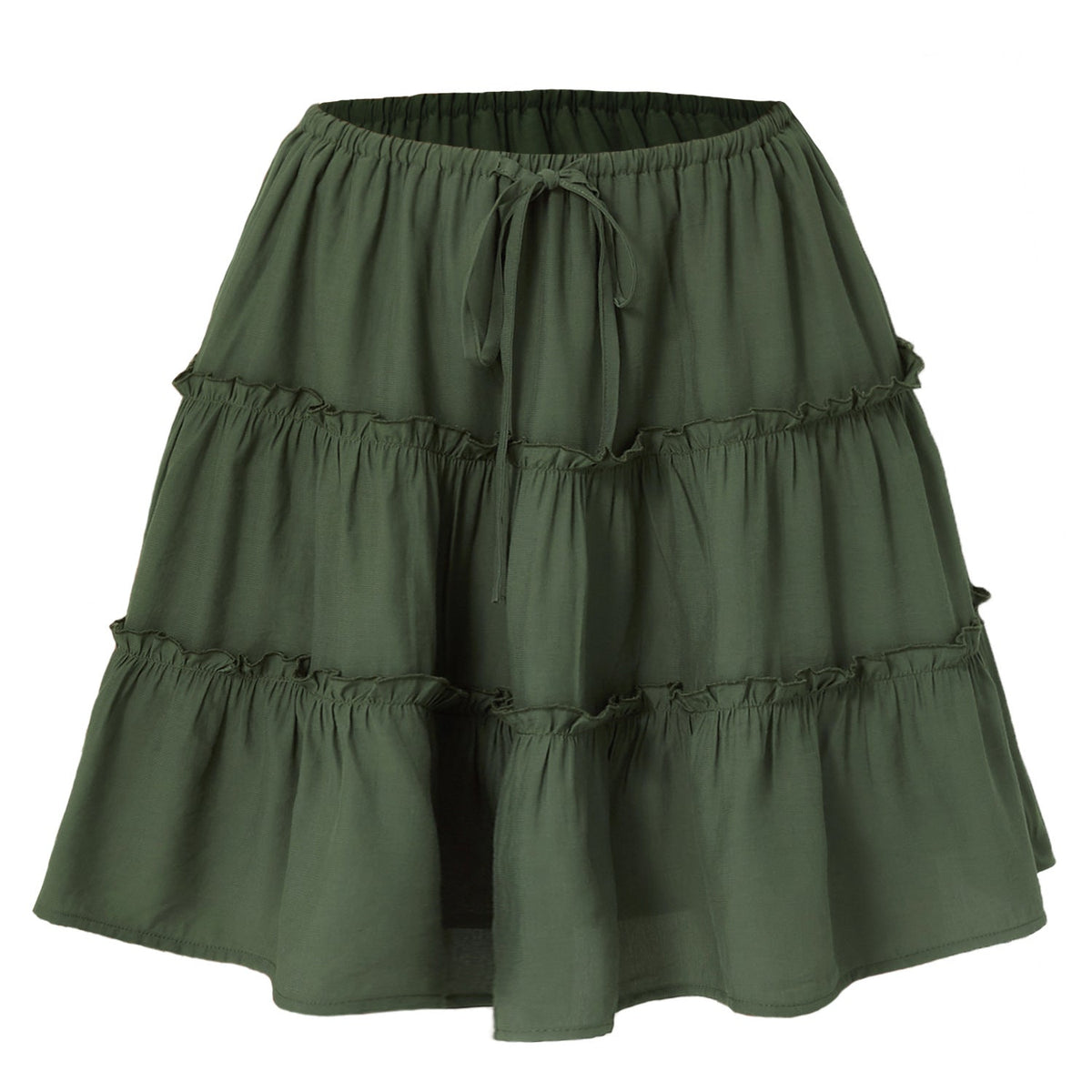 Women's Midi Skirt with Voluminous Ruffles