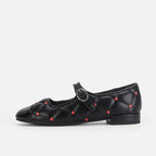 Women's Ballet Flats with Elegant Strap Design and Quilted Finish