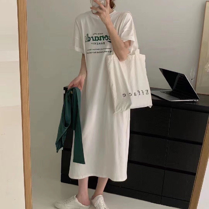 Women's Casual Lounge Dress with Graphic Print and Comfortable Fit