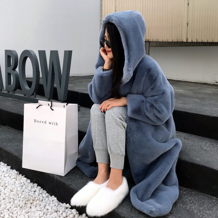 Women's Plush Hooded Coat