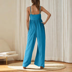 Women's Casual Wide-Leg Jumpsuit with Spaghetti Straps