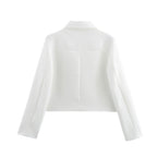 Elegant Cropped Jacket with Decorative Buttons