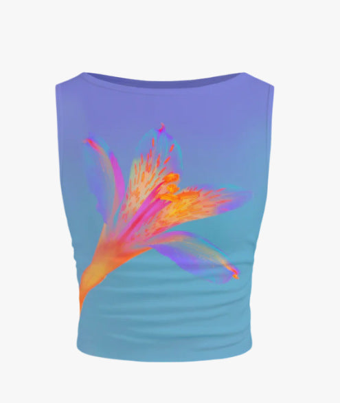 Women's Sleeveless Floral Crop Top