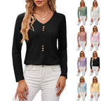 Women's Airy Blouse with Button Details