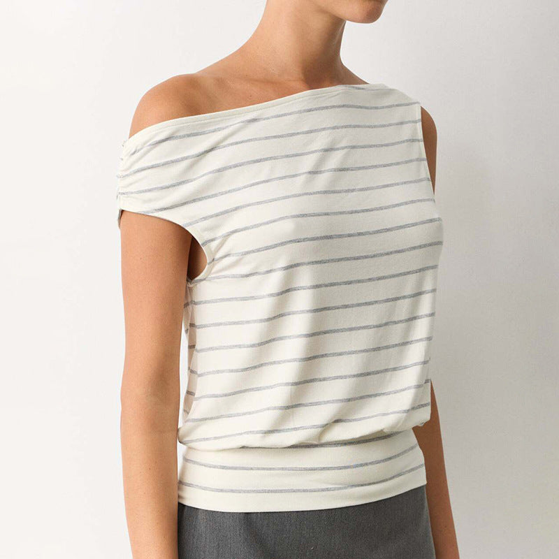 Women's Asymmetrical Striped Top
