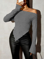 Asymmetrical Long-Sleeve Top