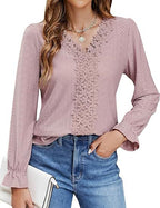 Women's Elegant Floral Blouse with V-Neck