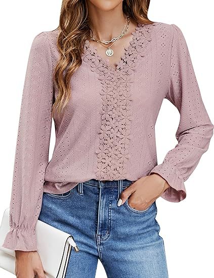 Women's Elegant Floral Blouse with V-Neck