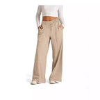 Women's Comfortable Wide-Leg Casual Pants with Elastic Waist and Pockets