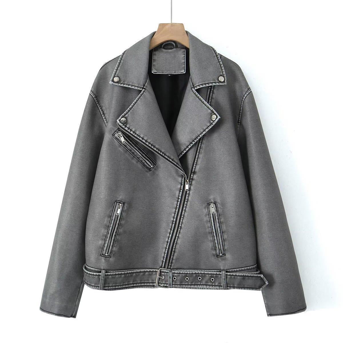 Women's Vintage-Style Biker Jacket