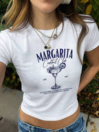 Women's Crop T-Shirt with Nostalgic Print