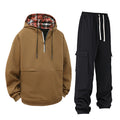 Women's Casual Hoodie with Snap Button and Cargo Pants
