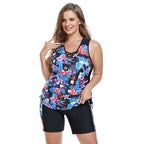 Women's Swimwear Set with Floral Design and Practical Shorts