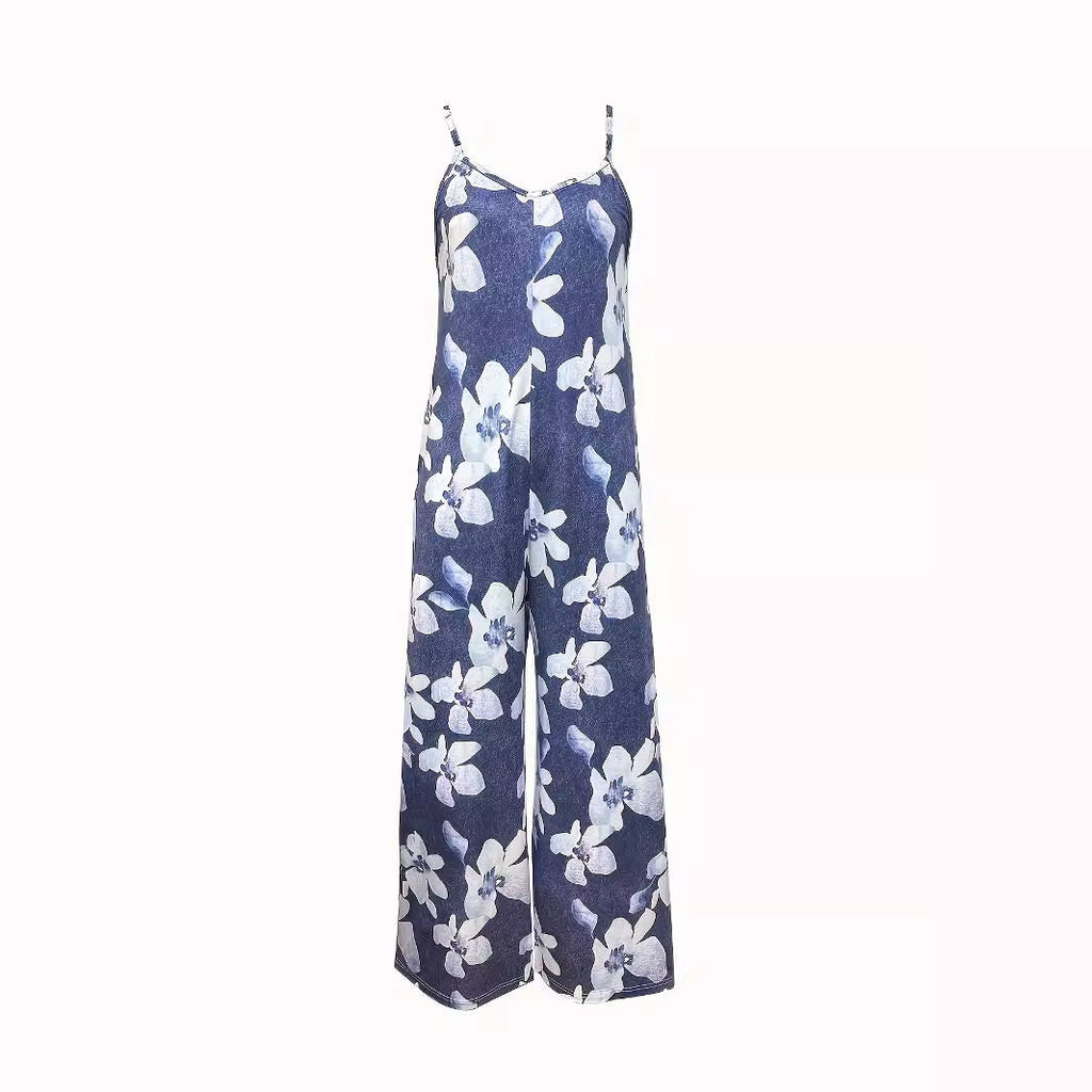Women's Airy Summer Overall with Wide Legs and Pockets