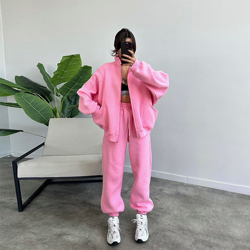 Women's Casual Two-Piece Set with Oversized Hoodie and Joggers