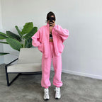 Women's Casual Two-Piece Set with Oversized Hoodie and Joggers
