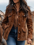 Women's Vegan Leather Jacket with Pockets