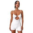 Women's Form-Fitting Jumpsuit with Cut-Out and Spaghetti Straps