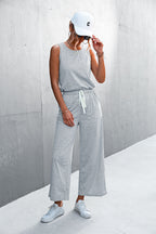 Women's Airy Wide-Leg Jumpsuit with Elastic Waist