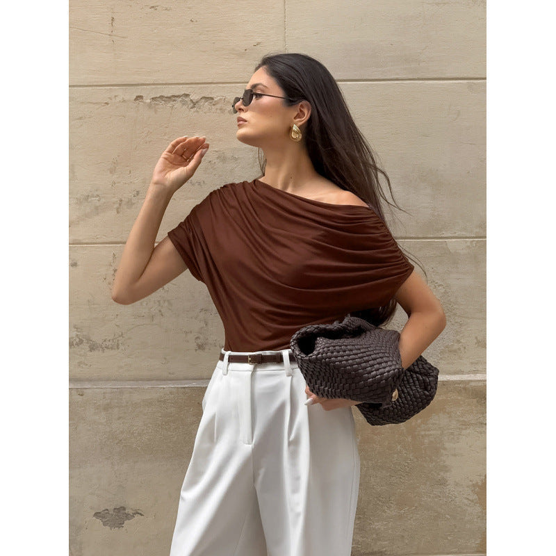 Women's Asymmetric Draped Top