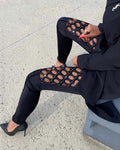 Women's Figure-Hugging Leggings with Mesh Details