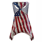 Women's Sleeveless Asymmetrical Flag Print Top