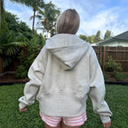 Women's Comfortable Hoodie with Short Zipper and Kangaroo Pocket