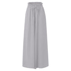 Women's Elegant and Airy Wide-Leg Trousers with Elastic Waist and Pockets