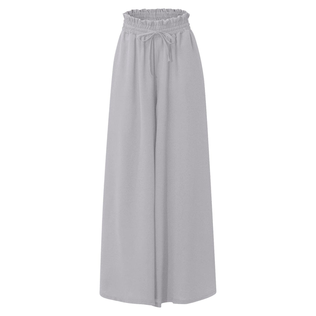 Women's Elegant and Airy Wide-Leg Trousers with Elastic Waist and Pockets