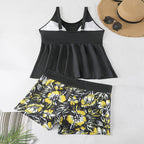 Women's Swim Set with Airy Top and Floral Shorts