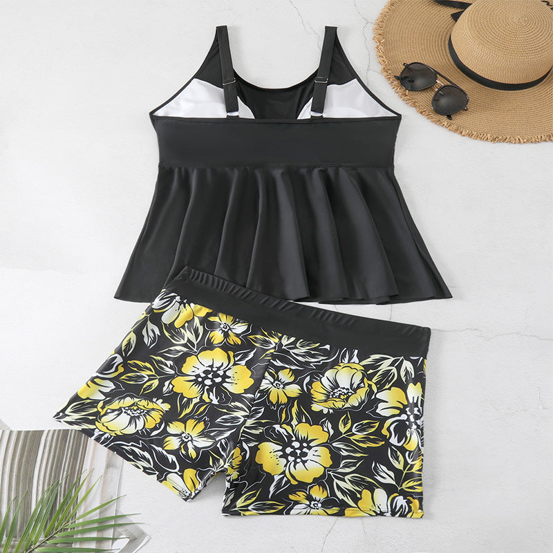 Women's Swim Set with Airy Top and Floral Shorts
