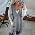 Women's Knit Poncho with Side Pockets