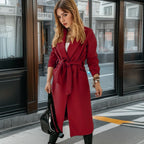 Women's Elegant Trench Coat with Belt and Practical Pockets