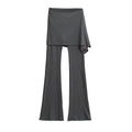 Women's Flared Pants with Asymmetric Overlay