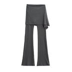 Women's Flared Pants with Asymmetric Overlay
