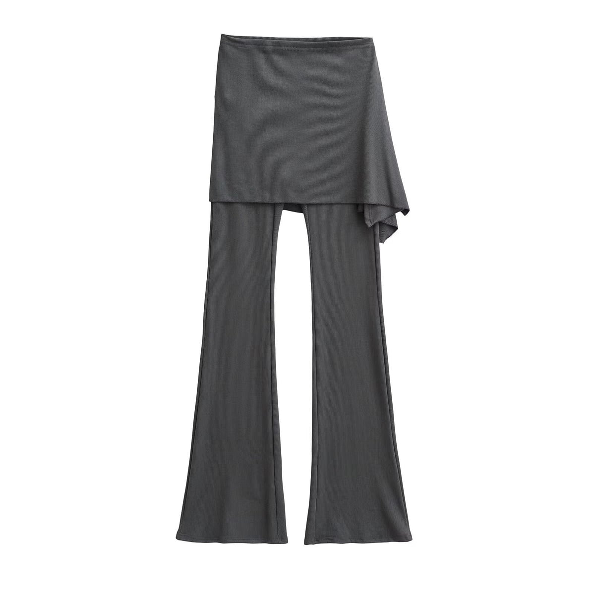Women's Flared Pants with Asymmetric Overlay