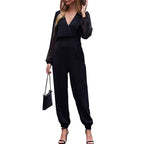 Elegant Wrap Jumpsuit with Sheer Flutter Sleeves