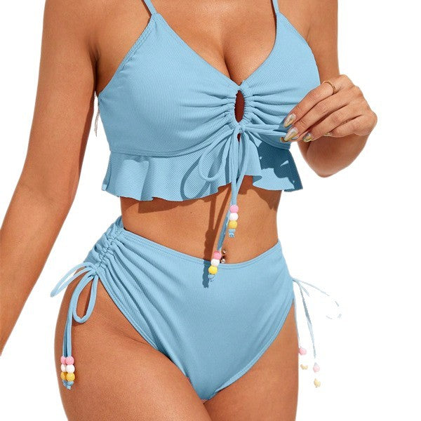 Women's Swimsuit with Ruffle Details and Adjustable Straps