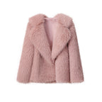 Women's Elegant Faux Fur Jacket with Soft Collar