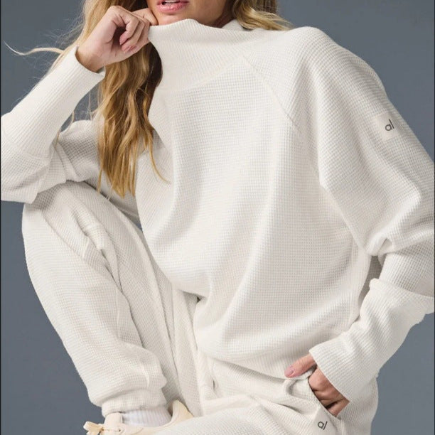 Women's Cozy Waffle Knit Sweater Set