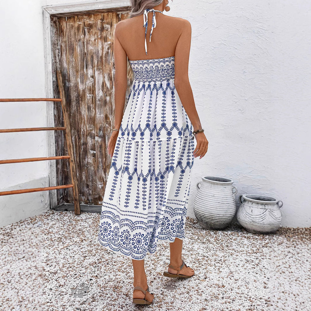 Women's Boho Maxi Dress with Straps