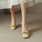Women's Ballet Flats with Elegant Chain Accent