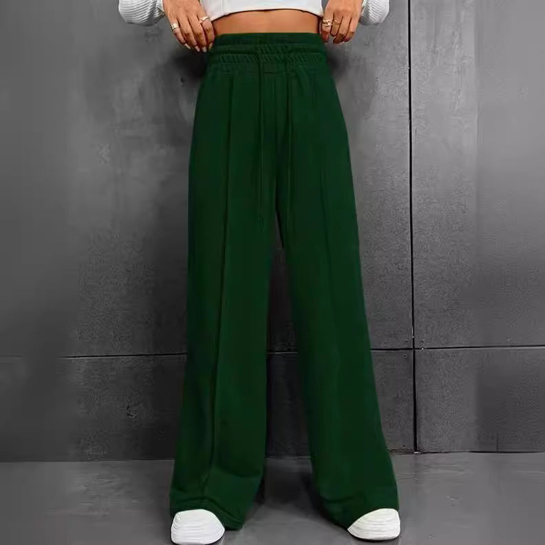 Elegant and Comfortable Casual Pants with Elastic Waistband and Wide Leg