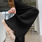 Women's Flowing Knit Pants with Soft Material and Elegant Hem