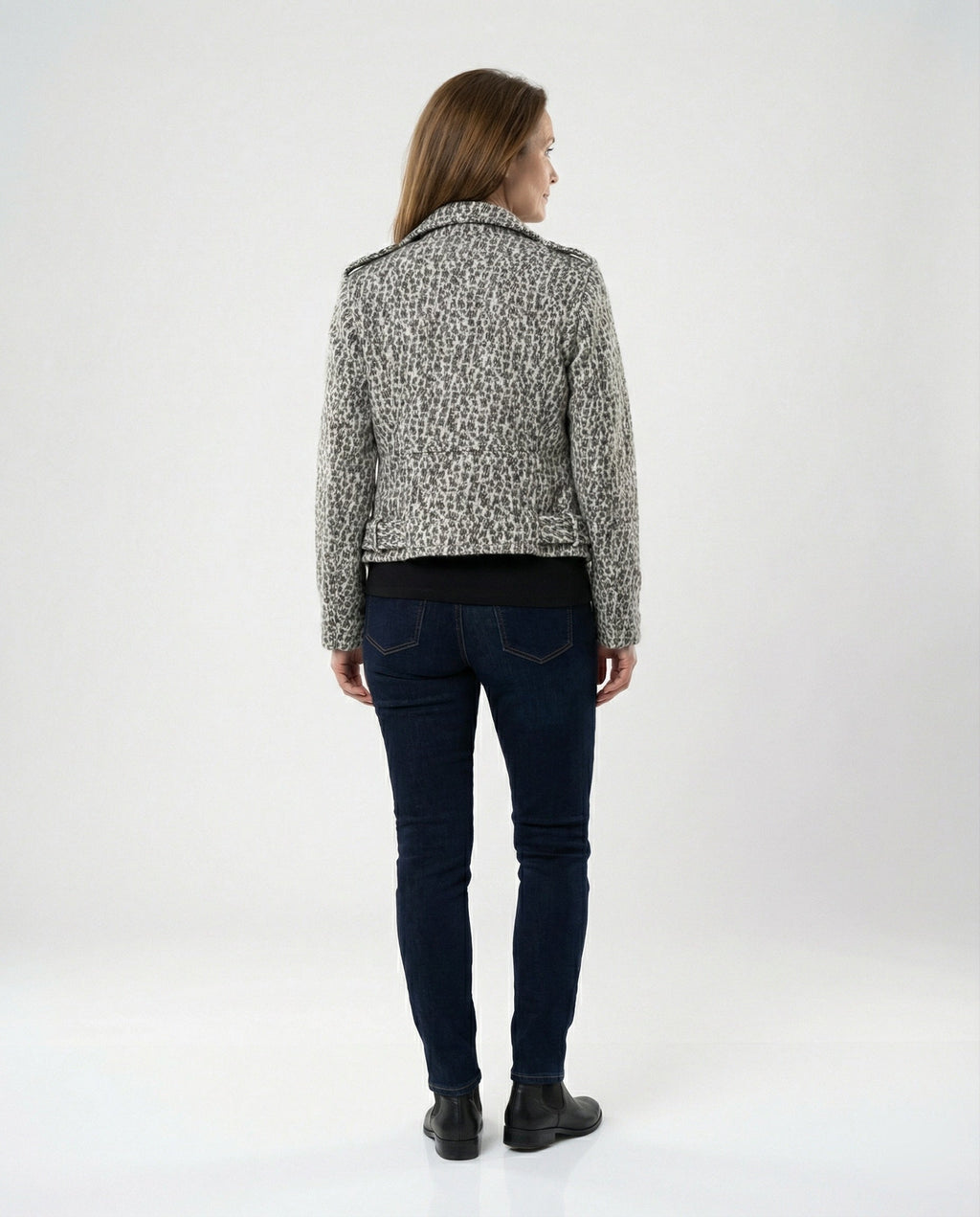 Women's Animal Print Biker Jacket