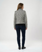 Women's Animal Print Biker Jacket