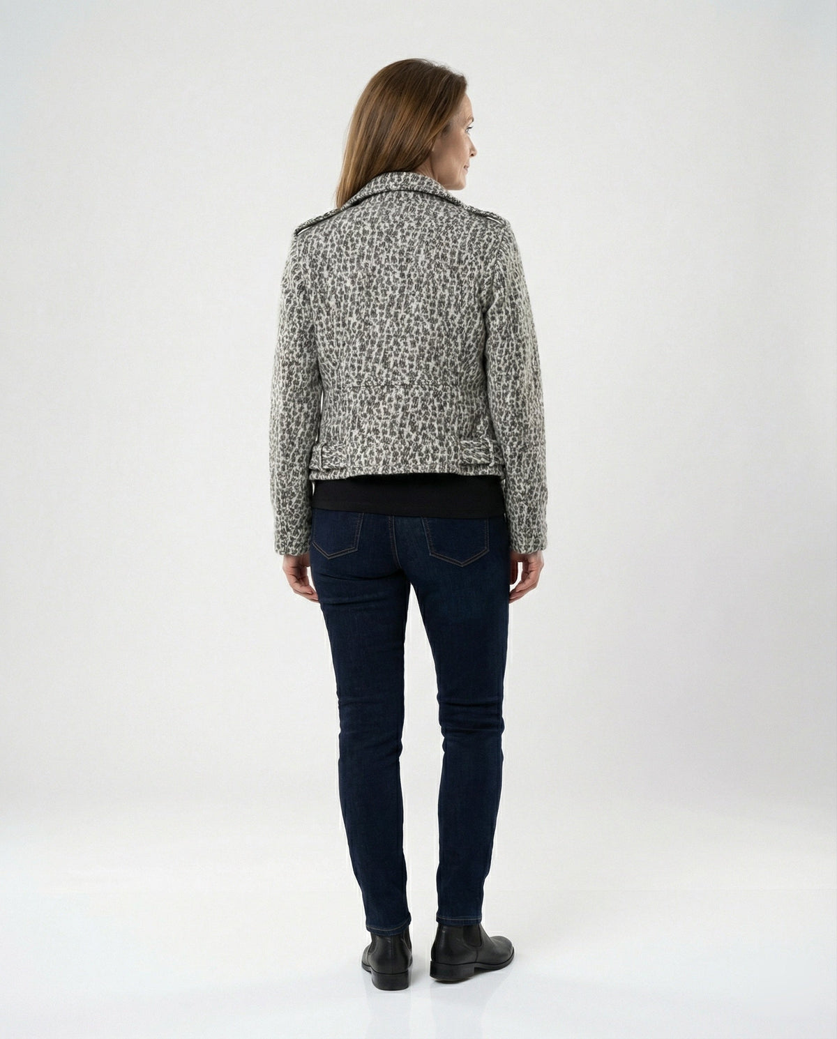 Women's Animal Print Biker Jacket