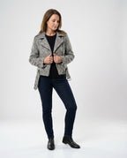 Women's Animal Print Biker Jacket