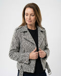 Women's Animal Print Biker Jacket
